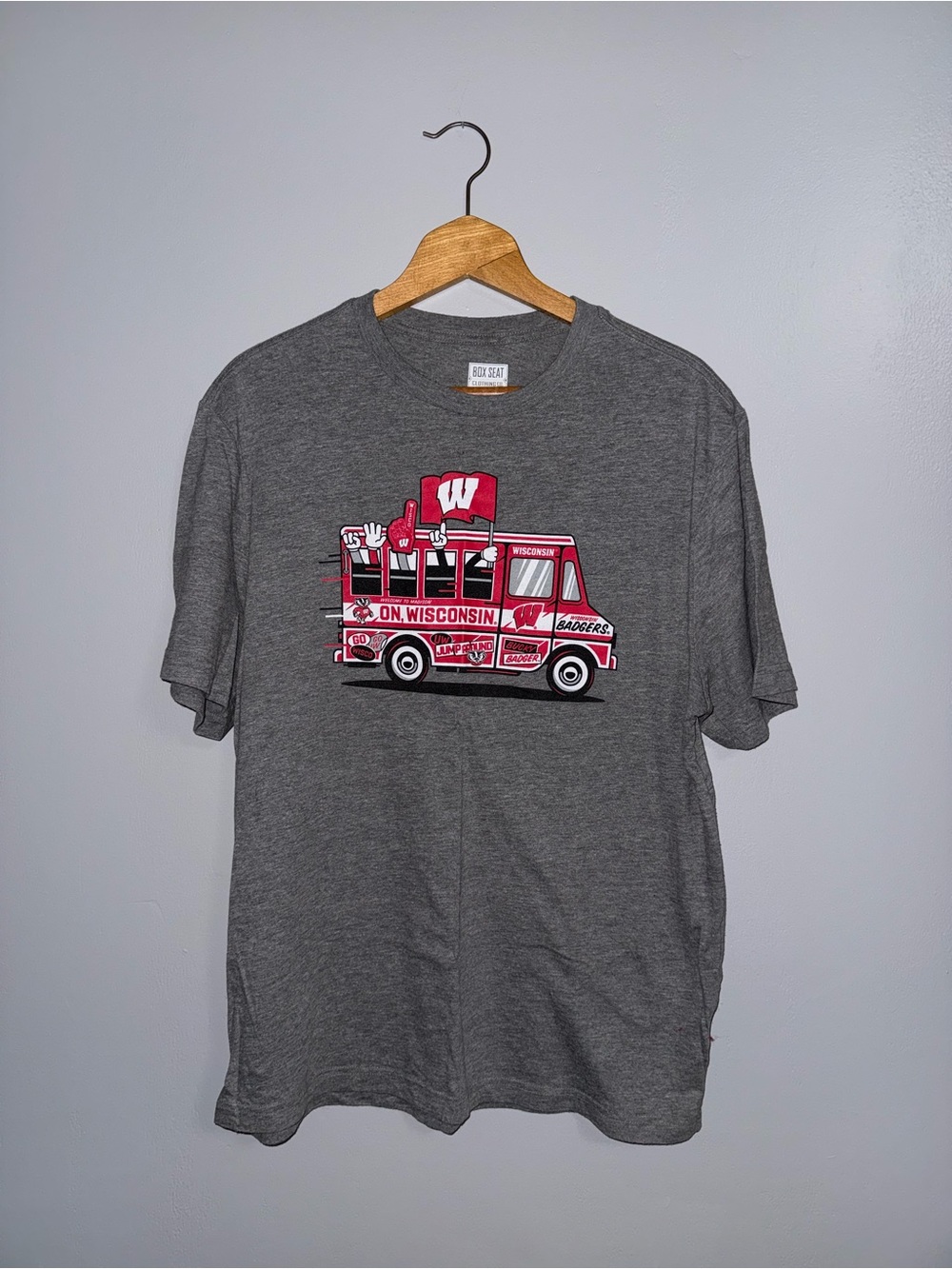 University of Wisconsin Gray Short Sleeve Graphic Tee